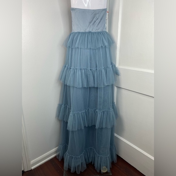 REVELY NWT Frankie Convertible Satin & Tul Le Dress in French Blue - Picture 13 of 15